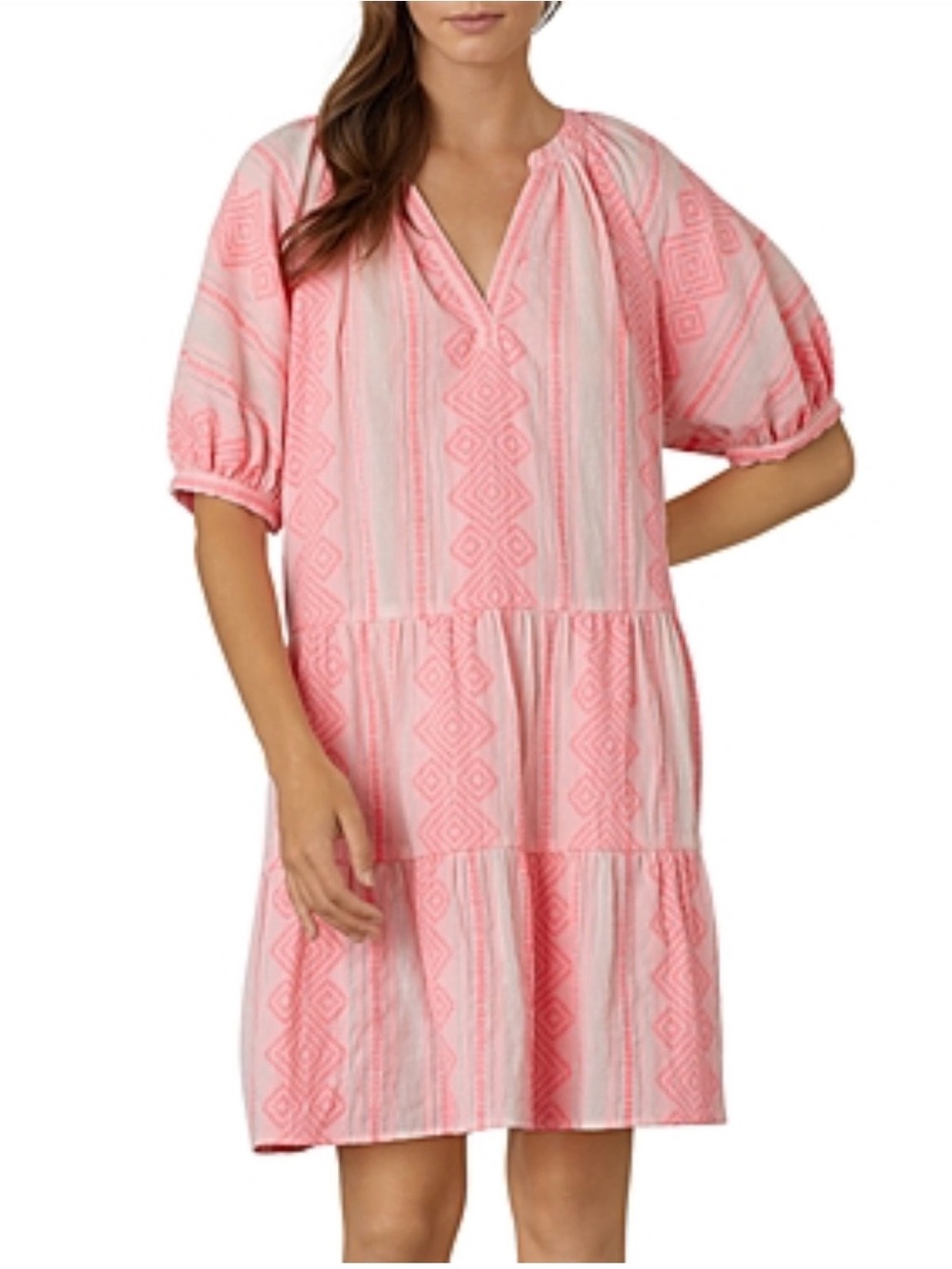 VELVET Sophie Pink 
Dress Cotton Sophie Puffed
Sleeve Pullover size XS